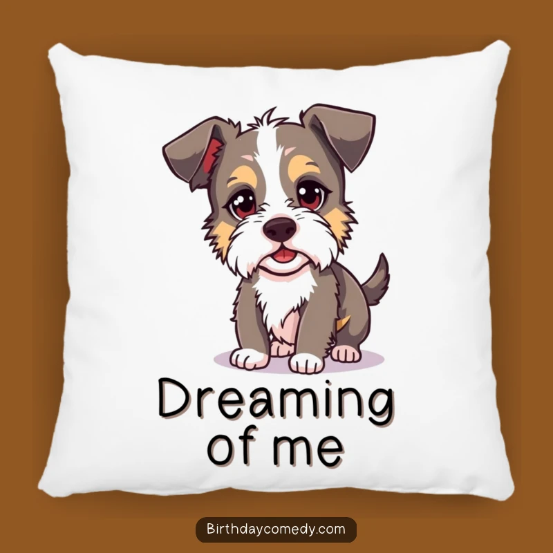 Funny Terrier Pillow: Cozy Up with a Mischievous Dog Chasing Shadow