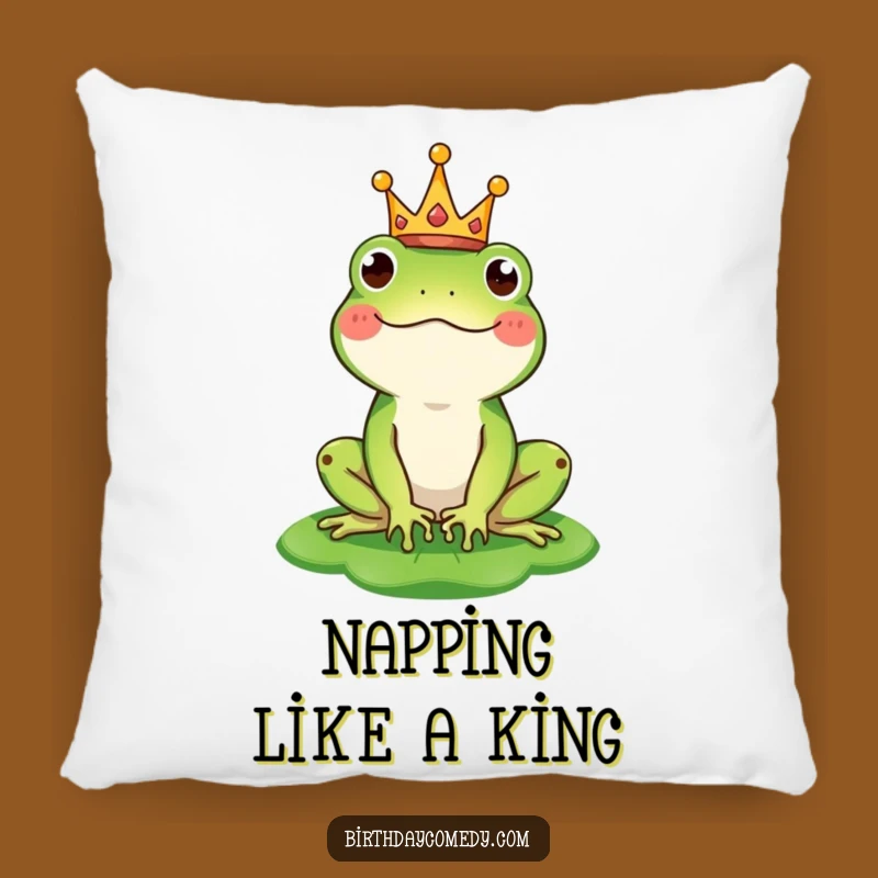 Funny Frog King Pillow: Royal Comfort for Whimsical Spaces