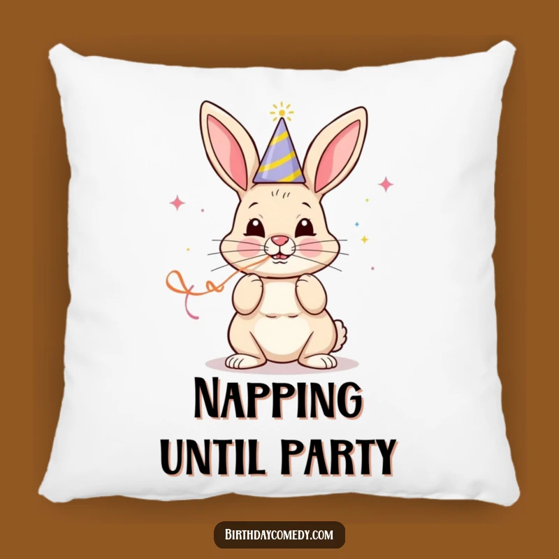 Funny Party Bunny Pillow: Cozy Comfort with Focused Celebration, Dreamy Gift