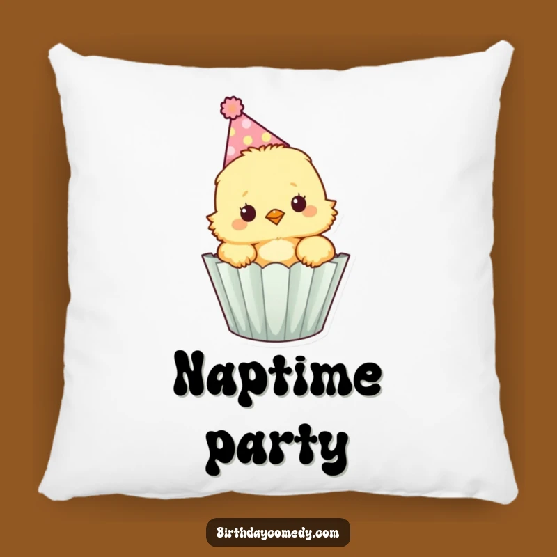 Funny Fluffy Chick Cupcake Pillow - Cozy Celebration Comfort