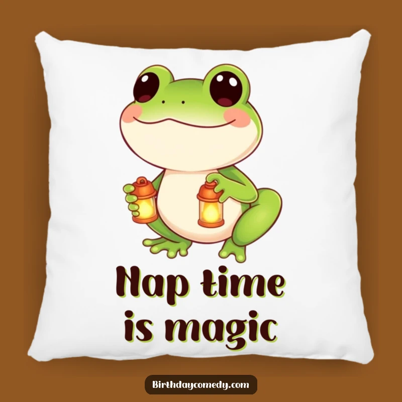 Soft Funny Frog Lantern Pillow: Cuddle Up with a Smiling, Glowing Friend