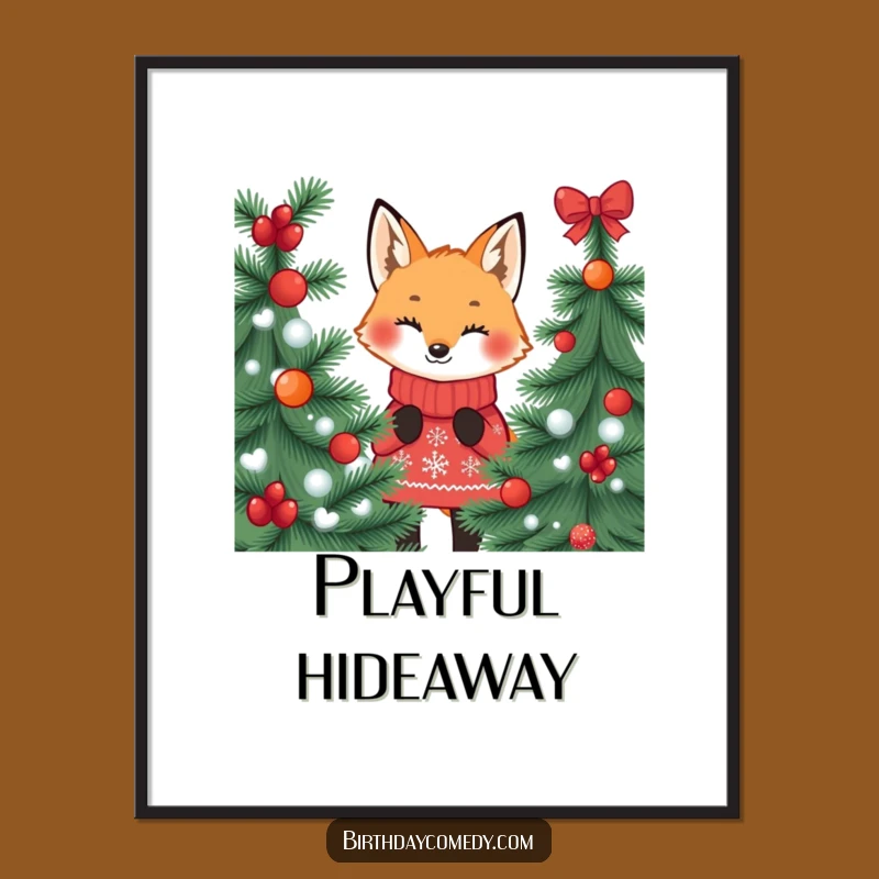 Funny Fox Jumper Digital Art: Instant Peek Art Gift
