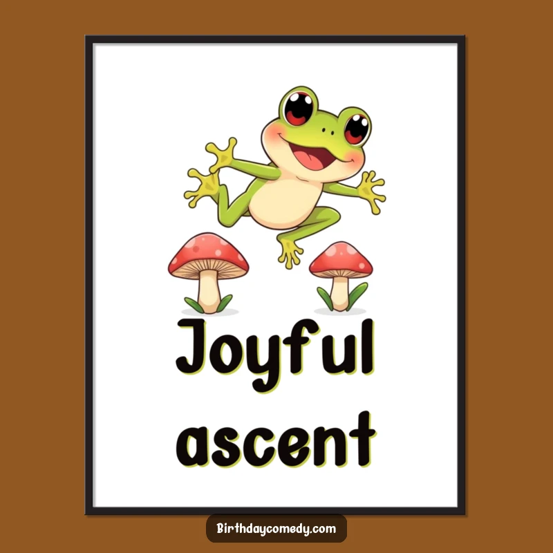 Funny Frog Leap Digital Art: Joyful Print for Energetic Decor
