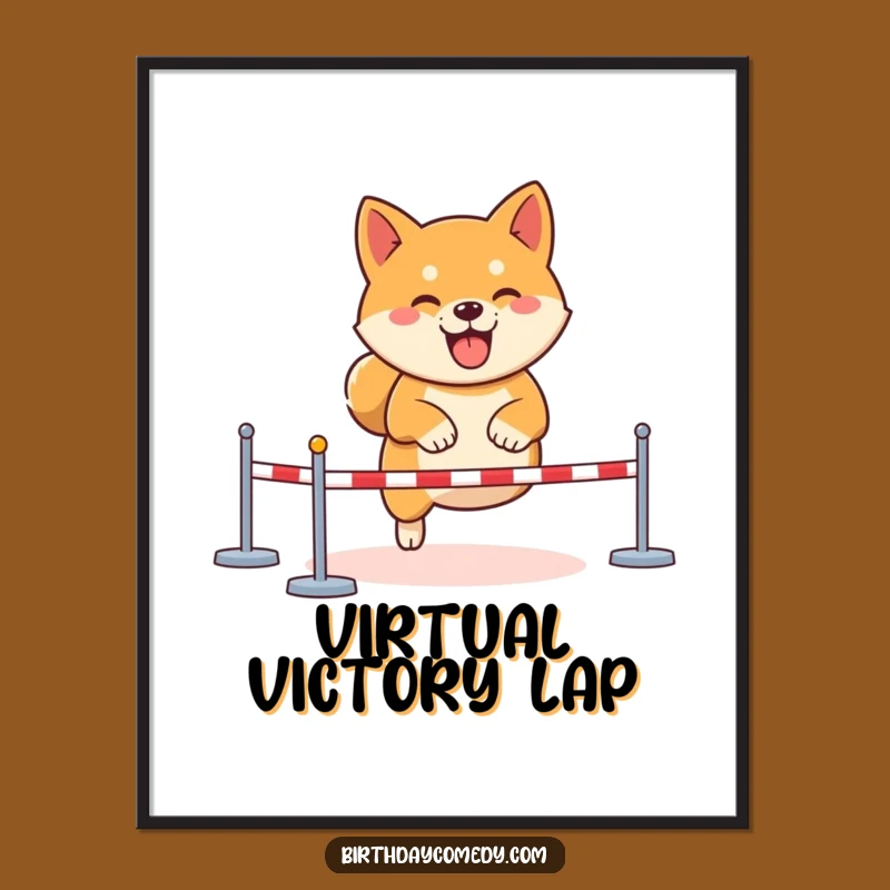 Funny Shiba Inu Gamer Digital Art: Virtual Course Victory Funny Gift