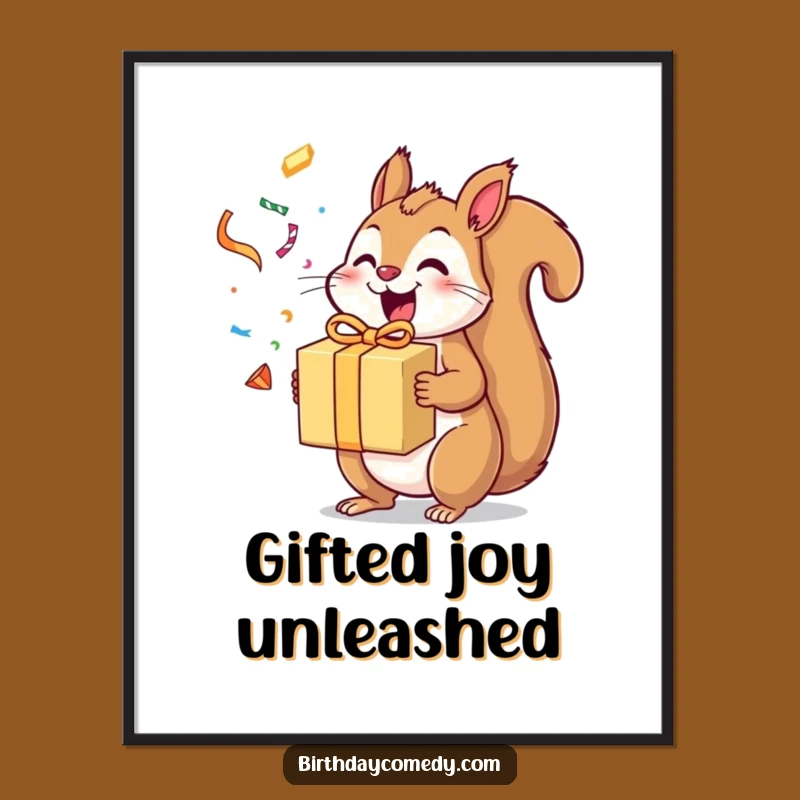 Funny Squirrel Digital Art Print: Instant Gift Excitement Download!