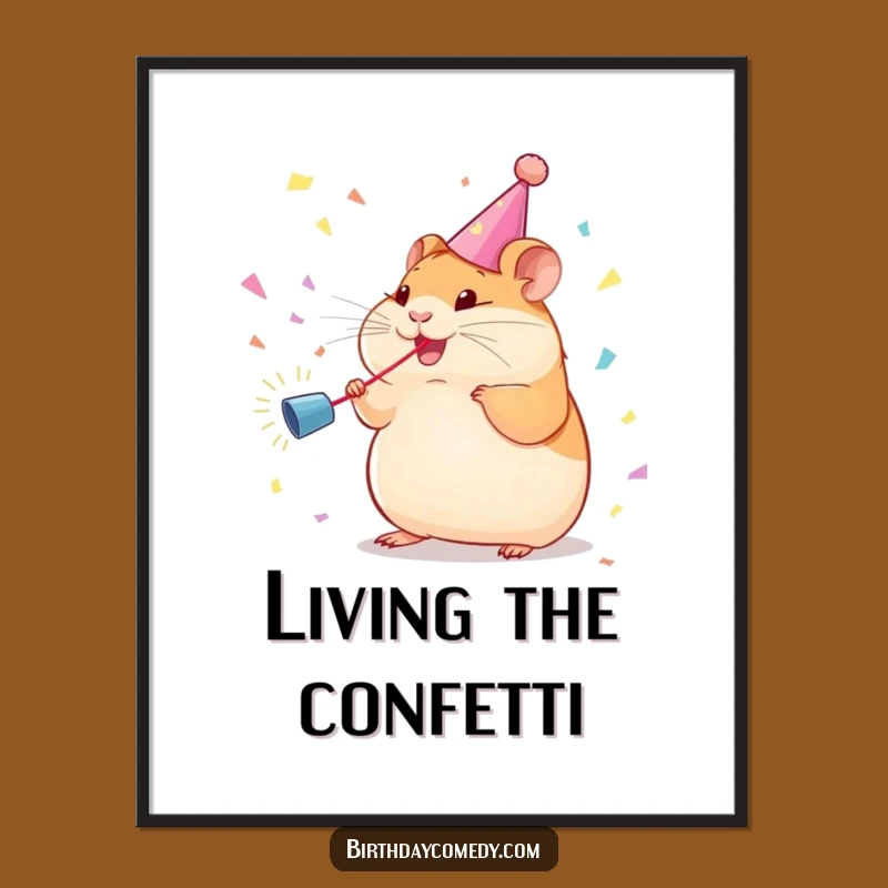 Funny Hamster Digital Art: Party Scene, Instant Funny Gift for Decor