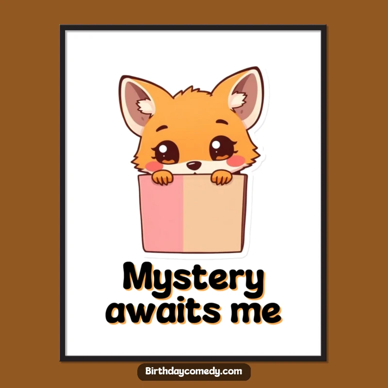Funny Fox Digital Art: Charming Peeking Fox, Instant Funny Gift for Art Lovers