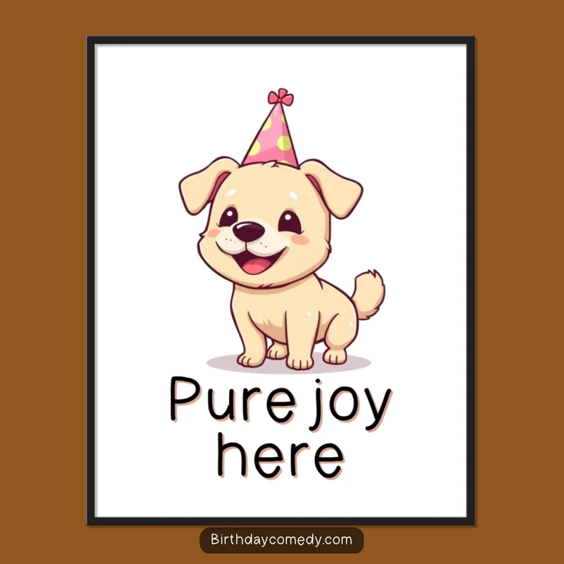 Funny Dog Digital Art - Silly Party Hat Printable for Instant Joyful Decor