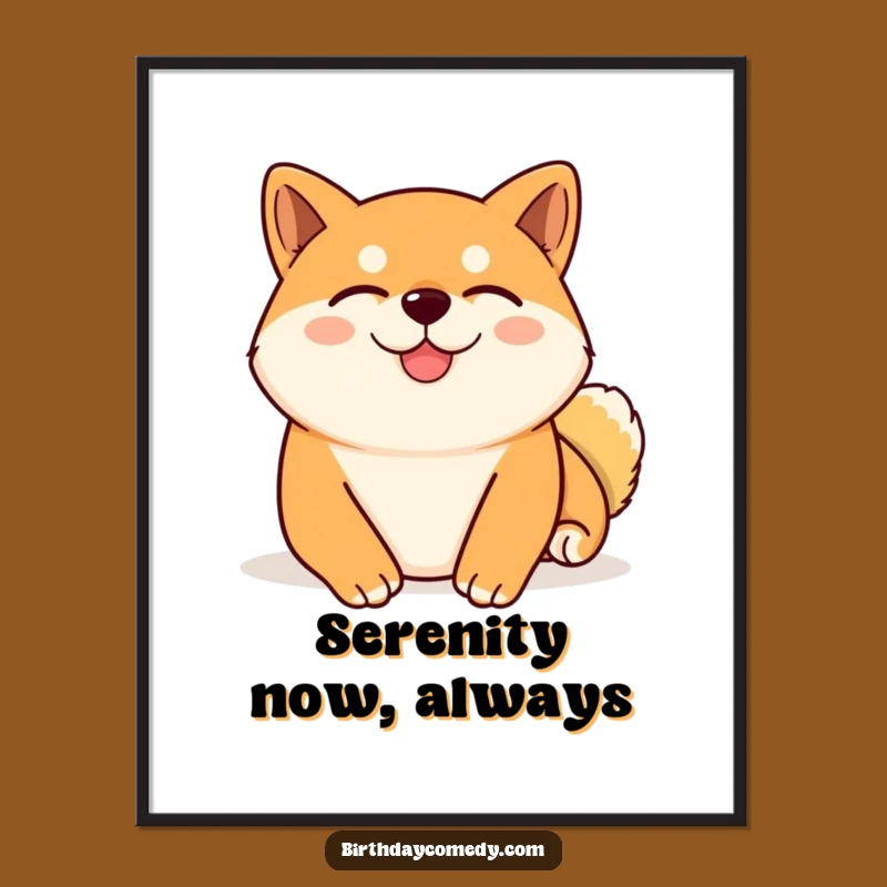 Funny Shiba Inu Relax Digital Print - Content Shiba Inu Virtual Belly Rub Wall Art