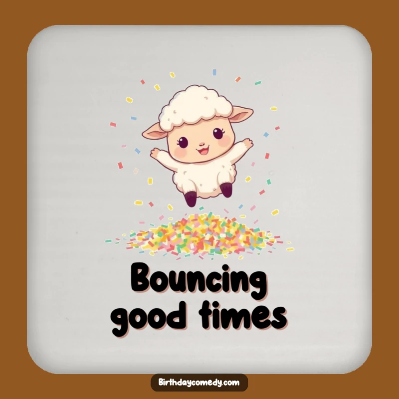 Funny Sheep Drink Coaster: Celebration Leaper Protector, Humorous Table Decor