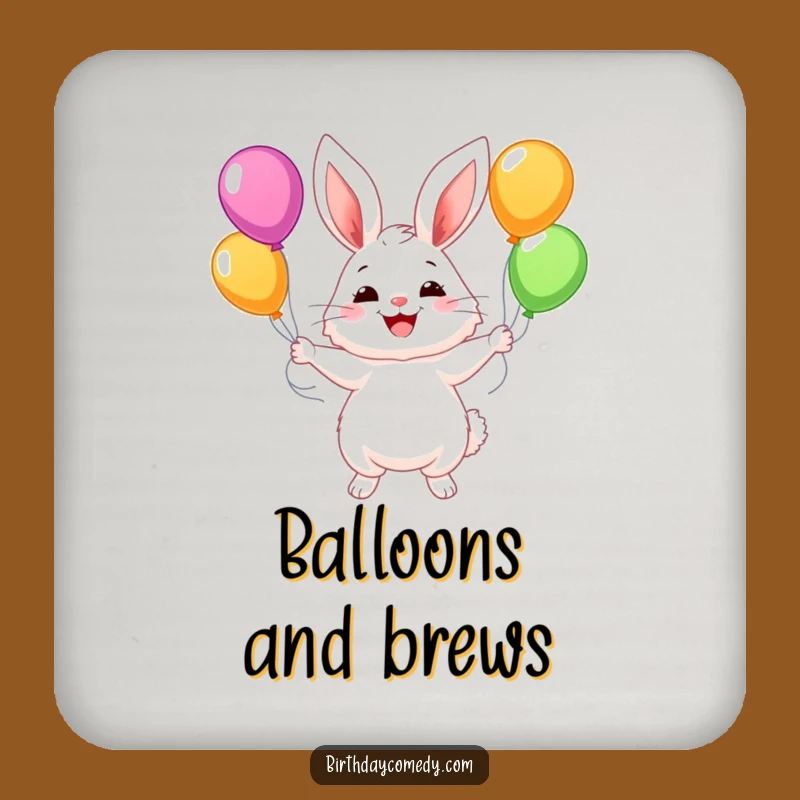 Funny Bunny Balloon Coaster: Protect Surfaces With Juggling Bunny Design, Great Funny Gift
