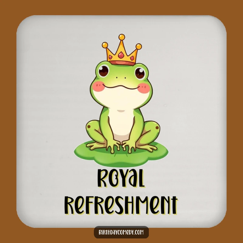 Funny Frog King Coaster: Royal Protector for Whimsical Tables