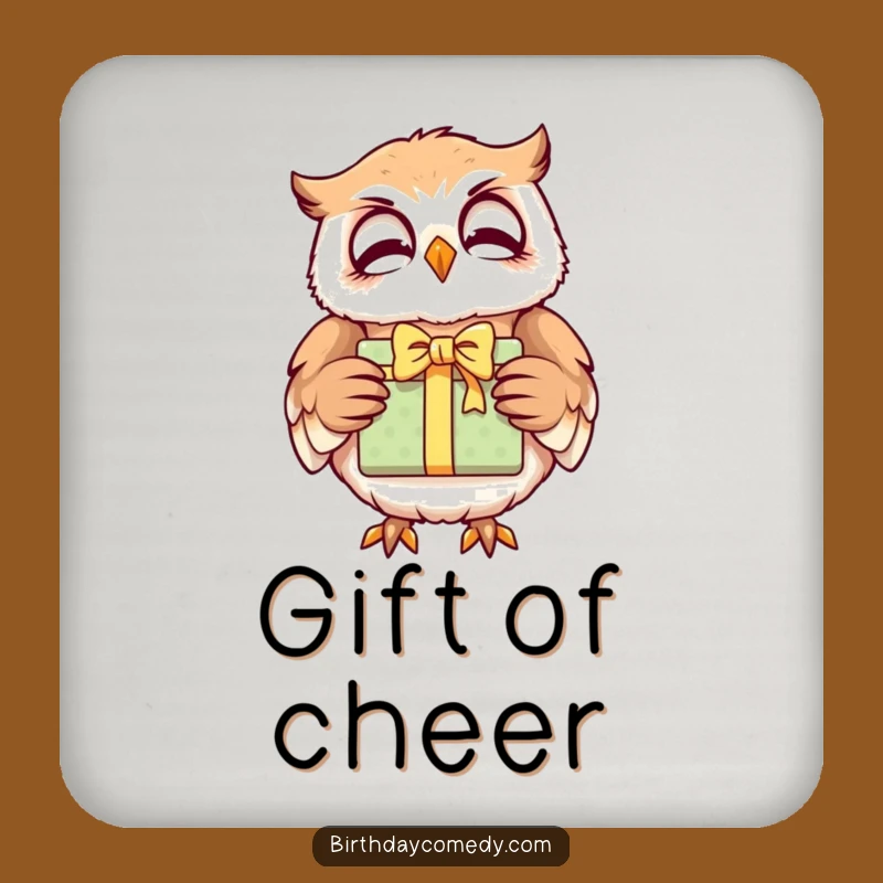 Funny Giggling Owl Gift Coaster Set: Wise Protection, Chic Funny Gift