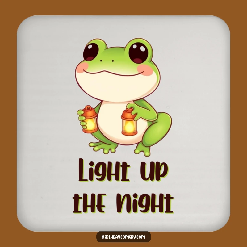 Funny Glowing Lantern Frog Coaster Set: Protect Surfaces with Amphibian Cheer