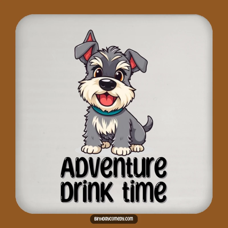Funny Schnauzer Adventure Wiggle Coasters - Protect Surfaces with Humor