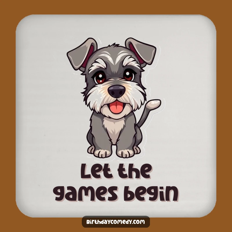 Funny Schnauzer Playful Intent Coasters - Protect Surfaces with Humor