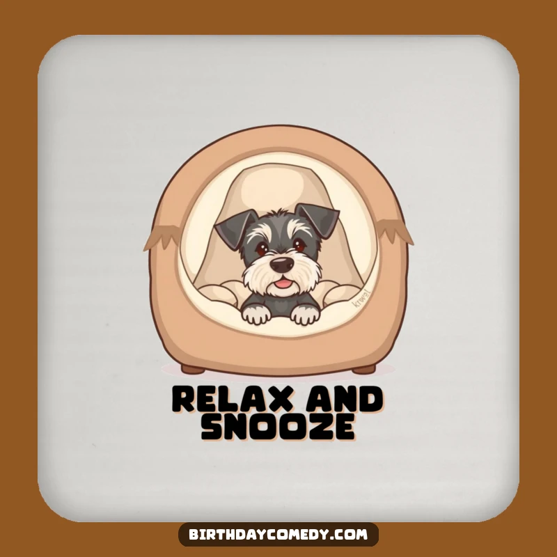 Funny Schnauzer Puppy Bed Coasters - Protect Surfaces with Adorable Humor