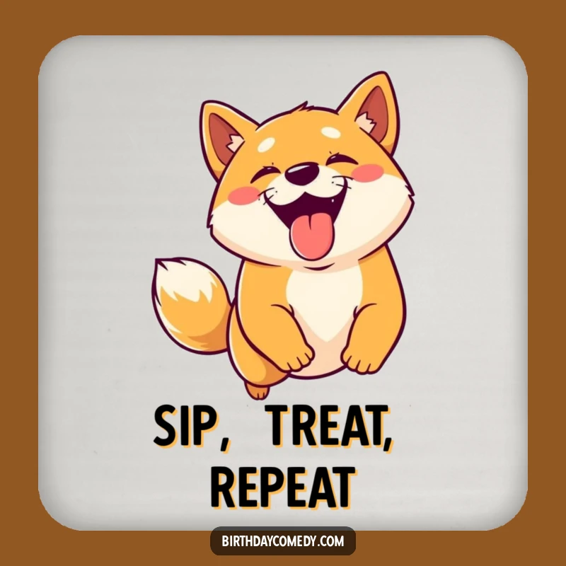 Funny Shiba Inu Virtual Treat Coaster - Protect Surfaces with Doggy Charm