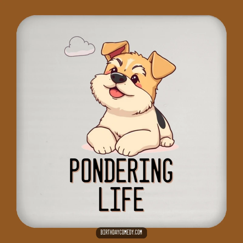 Funny Terrier Coasters: Protect Surfaces with a Calm Dog