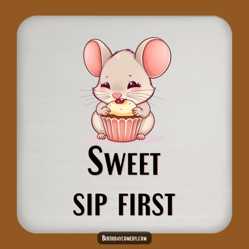 Funny Mouse Drink Coaster: Sweet Nibbler Protection, Humorous Table Accessory
