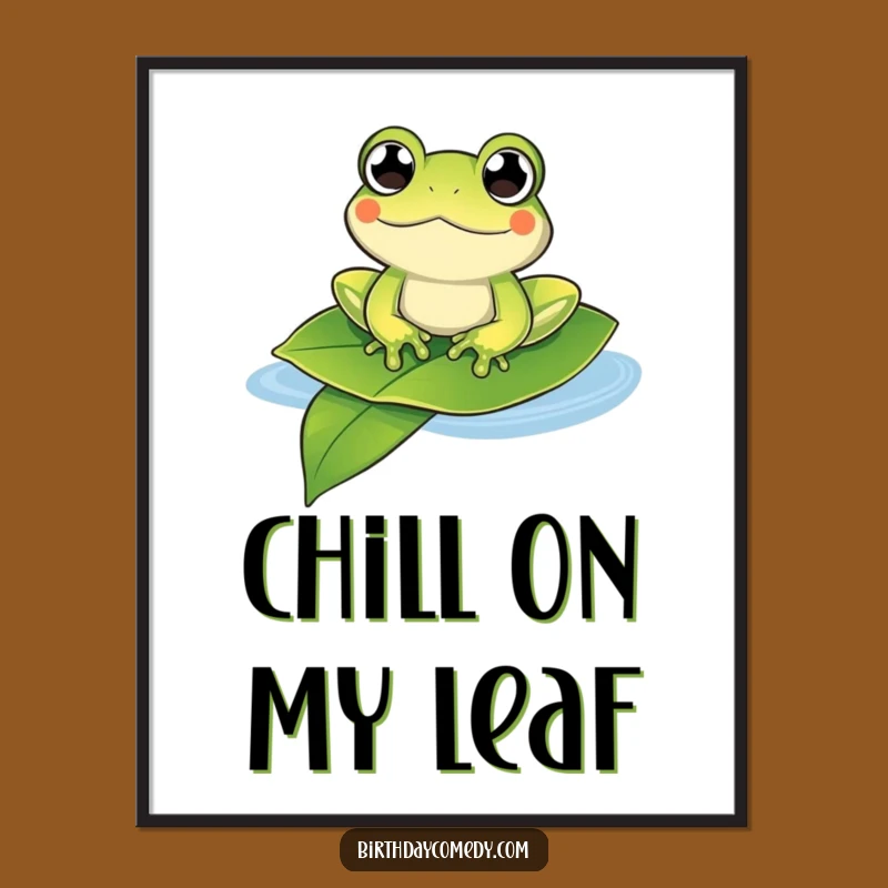 Funny Floating Frog Poster: Serene Joy for Your Walls Gift
