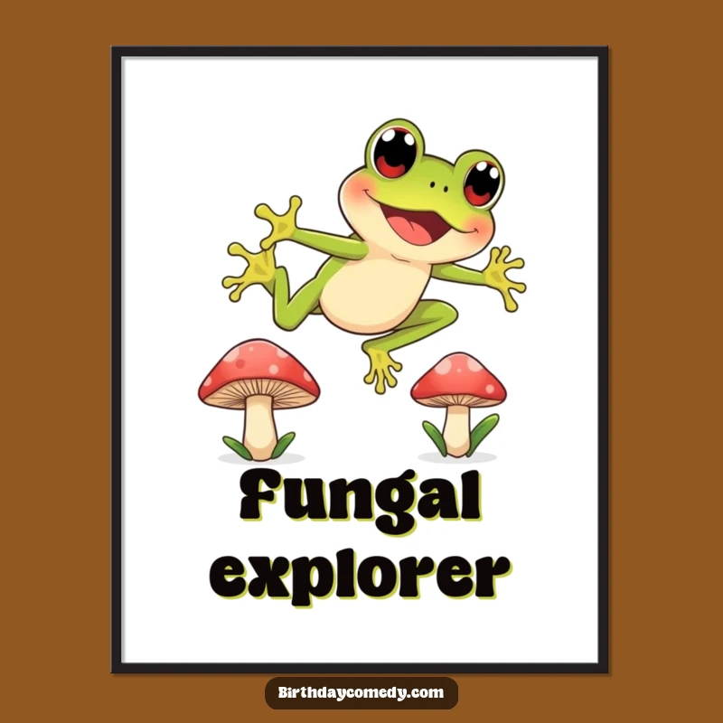 Funny Frog Leap Poster: Joyful Art Print for Energetic Decor