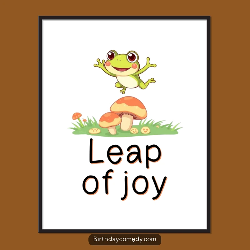 Funny Jumping Frog Poster: Whimsical Amphibian Art for Adventurous Spaces