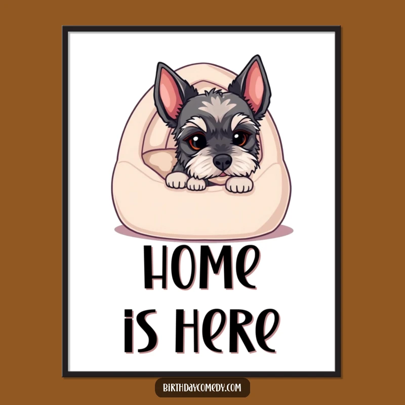 Funny Schnauzer Puppy Poster: Adorable Art for Dog Lovers' Walls