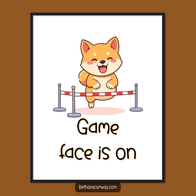 Funny Shiba Inu Gamer Poster: Virtual Obstacle Joyful Art Perfect Funny Gift