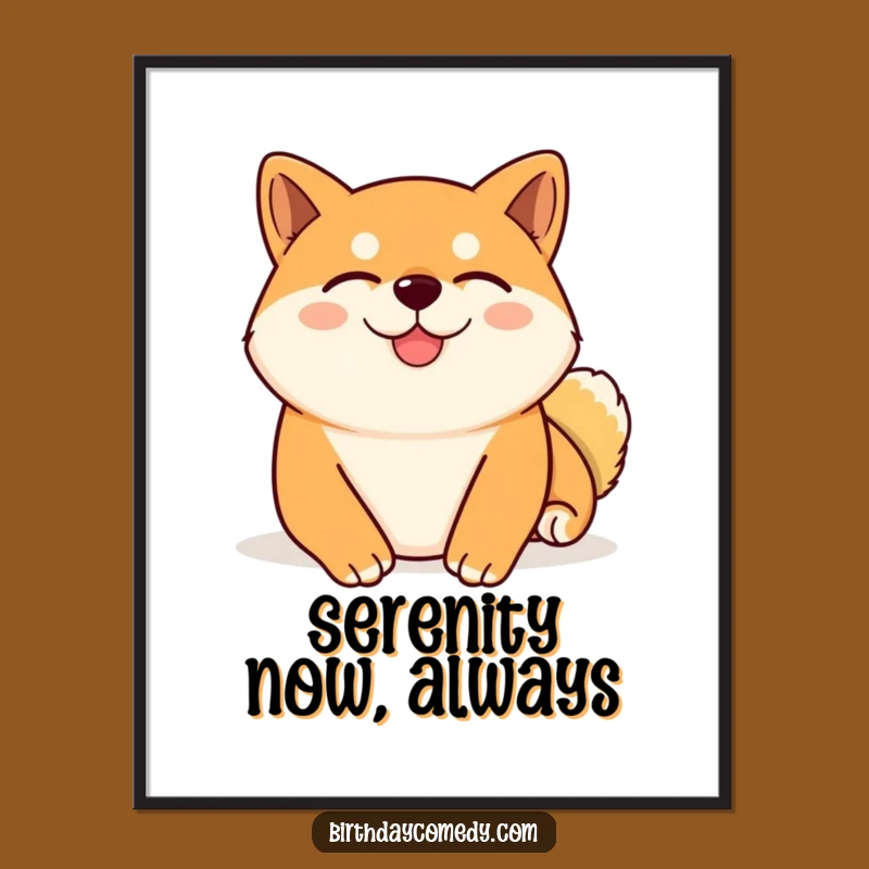 Funny Shiba Inu Relax Poster - Content Shiba Inu Virtual Belly Rub Wall Art