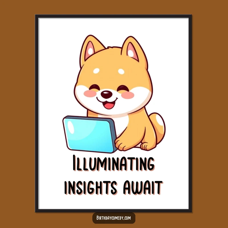 Funny Shiba Inu Screen Time Poster - Hilarious Shiba Inu Head Tilt Wall Art