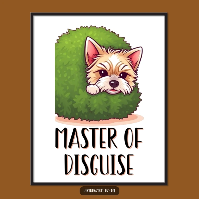 Funny Terrier Poster: Puppy Peeking Art for Wall Decor