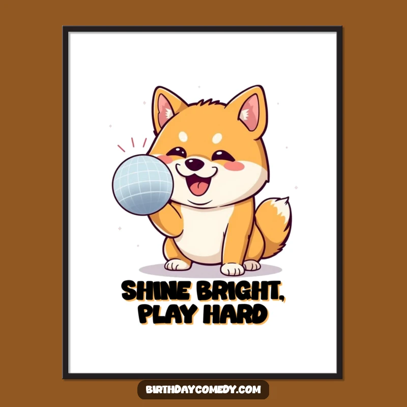 Funny Shiba Inu Disco Fever Poster - Playful Shiba Inu Dance Party Wall Art