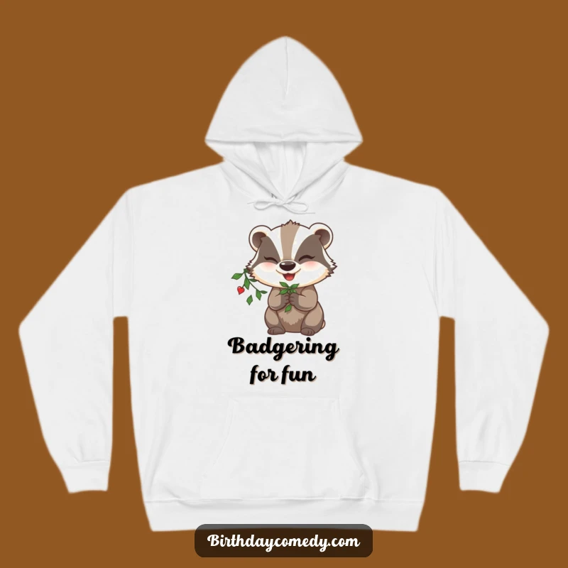 Funny Badger Mistletoe Hoodie: Cozy Mischievous Sweatshirt Gift