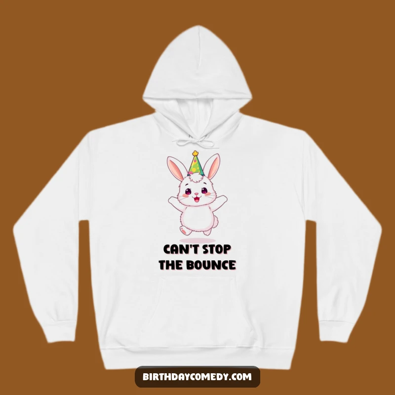 Funny Bunny Party Hat Hoodie: Cozy & Cheerful Bouncing Character, Ideal Funny Gift