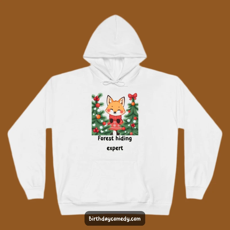 Funny Fox Jumper Hoodie: Cozy Peek-a-Boo Holiday Sweatshirt