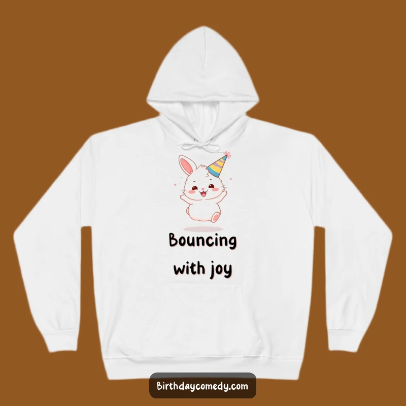 Funny Bunny Party Hoodie: Cozy Gleeful Character, Warm Celebration Funny Gift