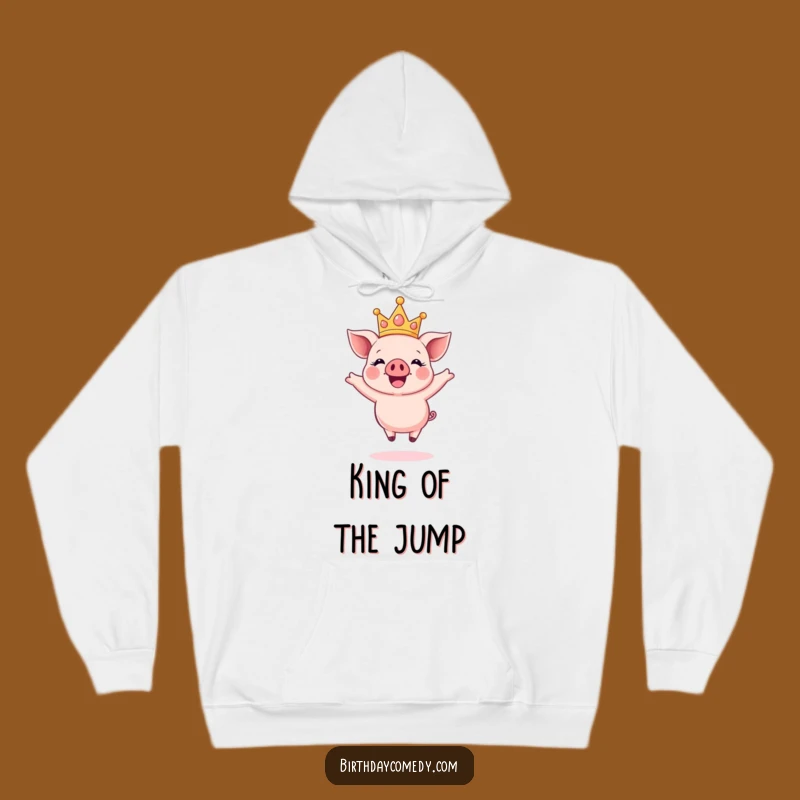 Funny Crown Piglet Hoodie: Cozy Comfort with Joyful Jumps, Ideal Gift