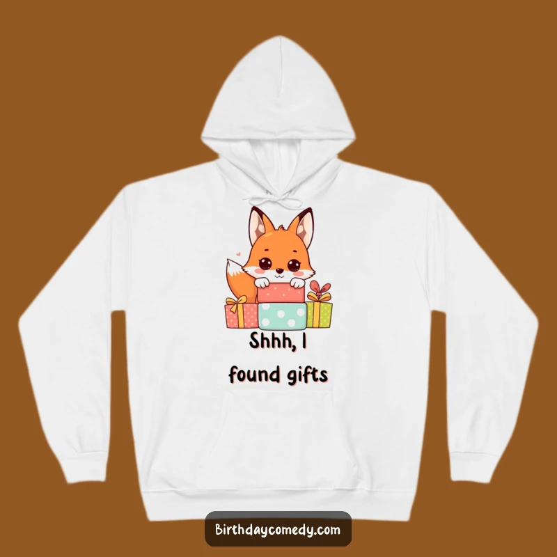 Funny Fox Hoodie: Cozy Up with a Present-Loving, Cheerful Fox!