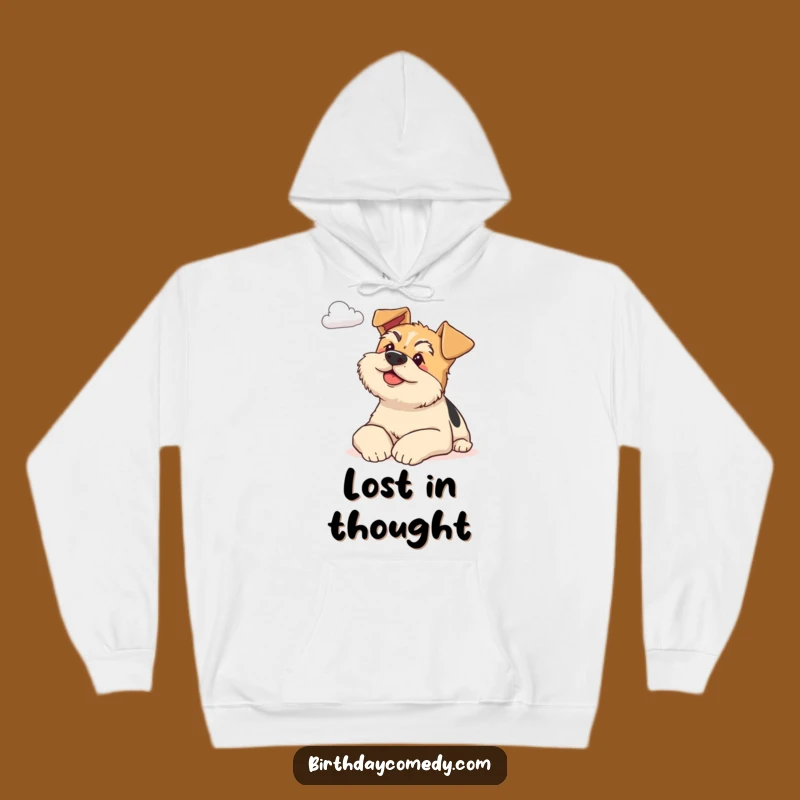 Funny Terrier Hoodie: Cozy Comfort with a Cloud-Gazing Dog