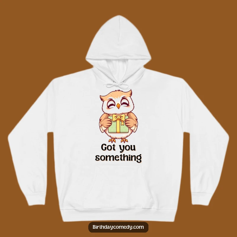 Funny Giggling Owl Gift Hoodie: Cozy Cheer, Warm Funny Gift for Thoughtful Souls