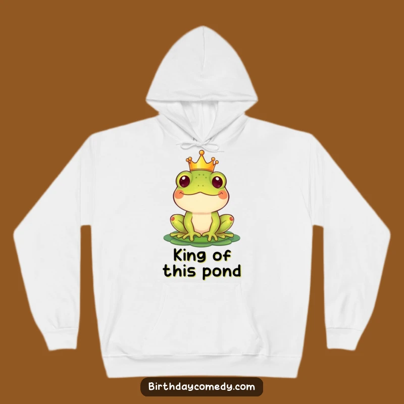 Funny Crown Frog Hoodie: Cozy Royal Amphibian Comfort for Humorous Souls