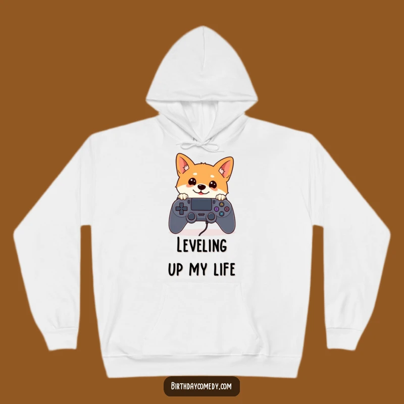 Funny Shiba Inu Gamer Hoodie - Curious Shiba Inu Controller Peek Sweatshirt