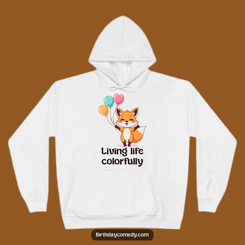 Cozy Funny Fox Juggling Balloons Hoodie - Warm and Whimsical Gift Idea