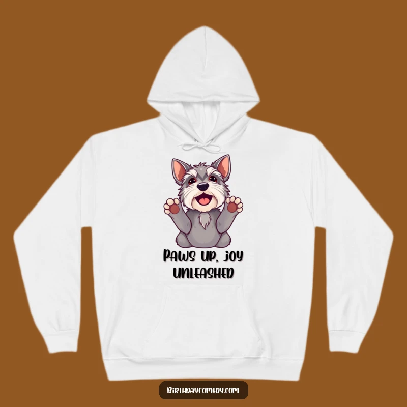 Funny Schnauzer Paws Up Hoodie - Cozy and Hilarious Dog Owner Gift