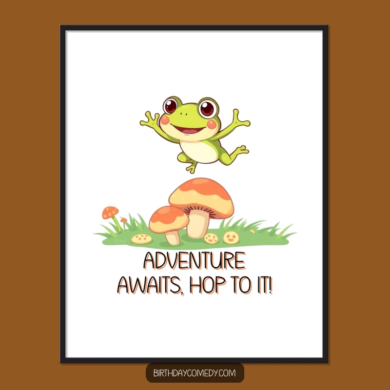 Funny Free Printable Wall Art: Leaping Frog DIY Downloadable Decor for Playfulness