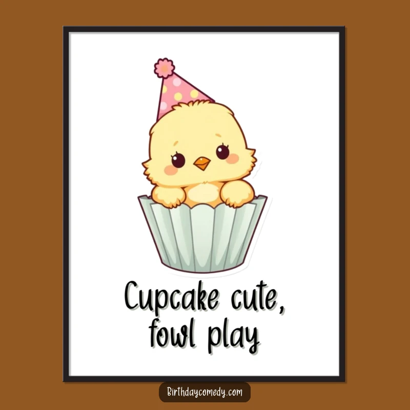 Cupcake Chick Free Printable Wall Art - Party Hat Downloadable Decor