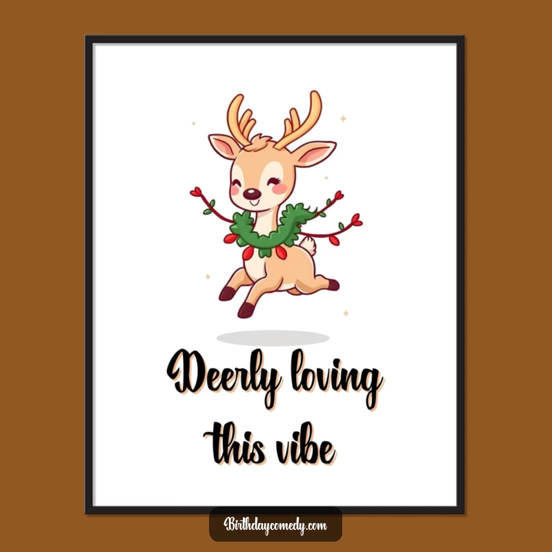 Free Printable Deer Garland Wall Art: Funny Humorous Downloadable Art for Whimsical Decor