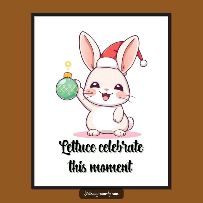 Free Printable Rabbit Wall Art: Festive Ornament Download