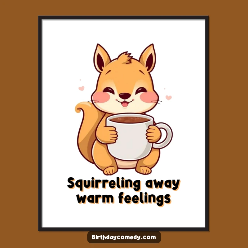 Free Printable Squirrel Wall Art: Cozy Cocoa Download